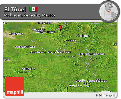 Satellite Panoramic Map of El Túnel
