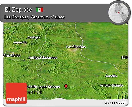 Satellite Panoramic Map of El Zapote