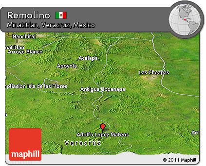 Satellite Panoramic Map of Remolino