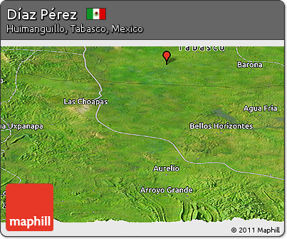 Satellite Panoramic Map of Díaz Pérez