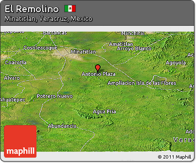 Satellite Panoramic Map of El Remolino
