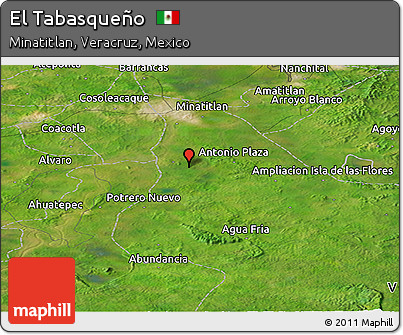 Satellite Panoramic Map of El Tabasqueño