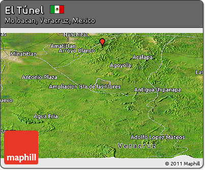 Satellite Panoramic Map of El Túnel