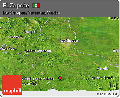 Satellite Panoramic Map of El Zapote
