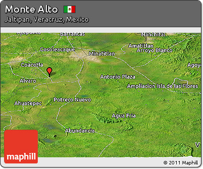 Satellite Panoramic Map of Monte Alto