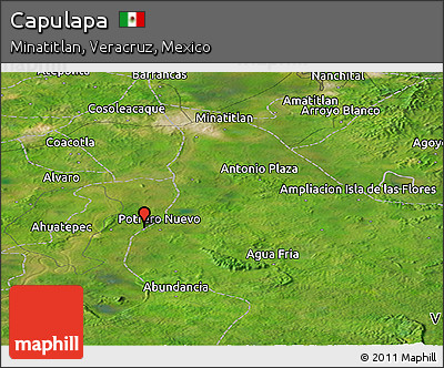 Satellite Panoramic Map of Capulapa