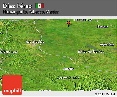 Satellite Panoramic Map of Díaz Pérez