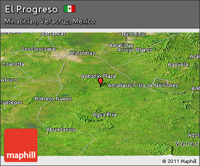 Satellite Panoramic Map of El Progreso
