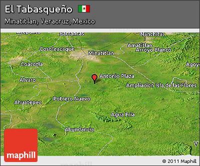 Satellite Panoramic Map of El Tabasqueño