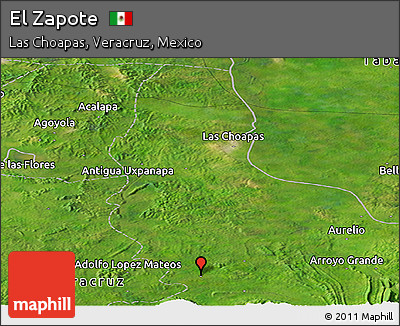 Satellite Panoramic Map of El Zapote