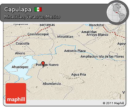 Shaded Relief Panoramic Map of Capulapa