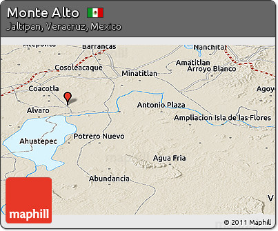 Shaded Relief Panoramic Map of Monte Alto