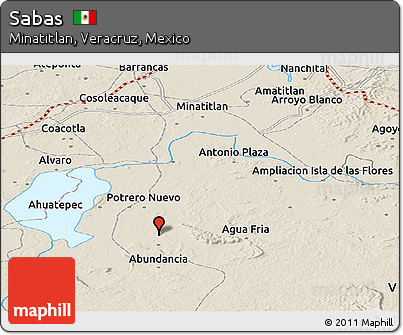 Shaded Relief Panoramic Map of Sabas