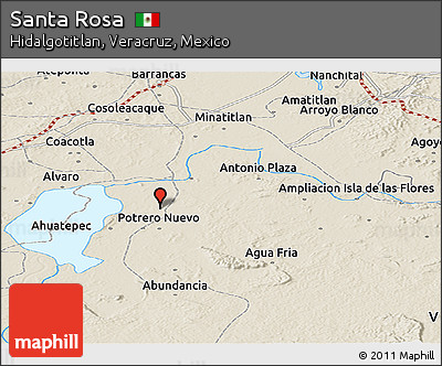 Shaded Relief Panoramic Map of Santa Rosa