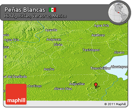 Physical Panoramic Map of Peñas Blancas