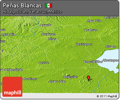 Physical Panoramic Map of Peñas Blancas