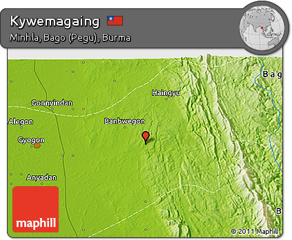 Physical 3D Map of Kywemagaing