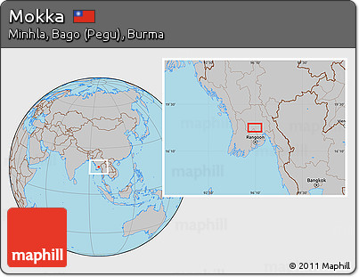 Gray Location Map of Mokka