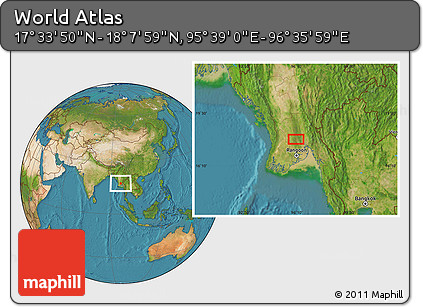 Satellite Location Map of the Area around 17° 50' 55" N, 96° 7' 30" E