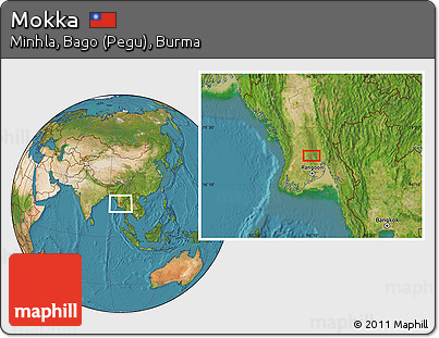 Satellite Location Map of Mokka