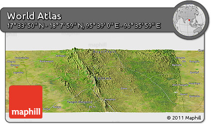 Satellite Panoramic Map of the Area around 17° 50' 55" N, 96° 7' 30" E