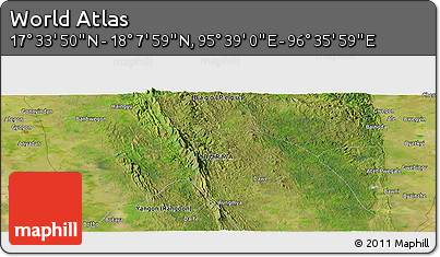 Satellite Panoramic Map of the Area around 17° 50' 55" N, 96° 7' 30" E