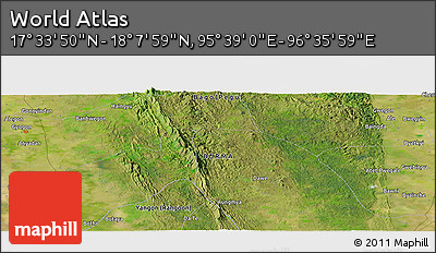 Satellite Panoramic Map of the Area around 17° 50' 55" N, 96° 7' 30" E