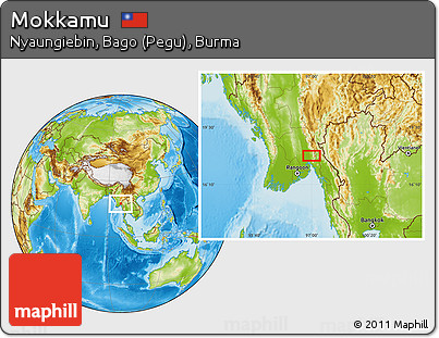 Physical Location Map of Mokkamu