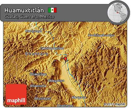 Physical 3D Map of Huamuxtitlán