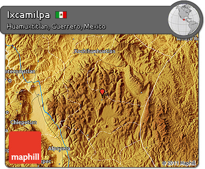 Physical 3D Map of Ixcamilpa
