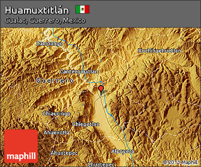 Physical 3D Map of Huamuxtitlán