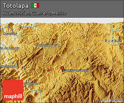 Physical 3D Map of Totolapa