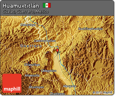 Physical 3D Map of Huamuxtitlán