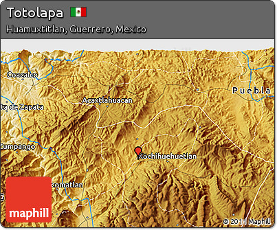 Physical 3D Map of Totolapa
