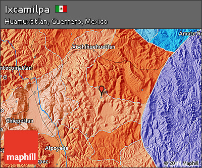 Political 3D Map of Ixcamilpa