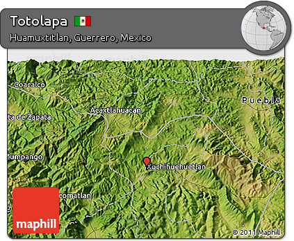 Satellite 3D Map of Totolapa