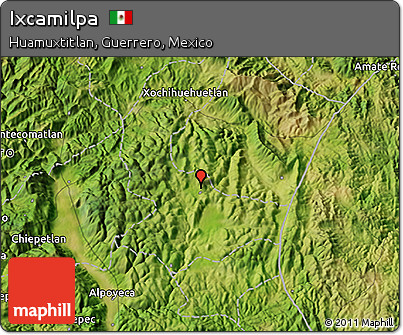Satellite 3D Map of Ixcamilpa