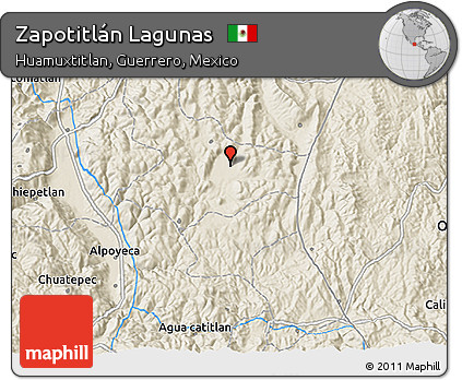 Shaded Relief 3D Map of Zapotitlán Lagunas