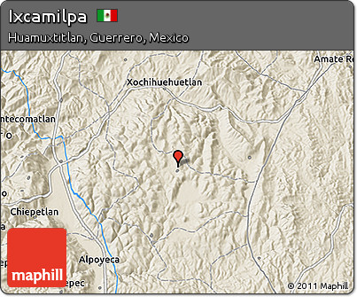 Shaded Relief 3D Map of Ixcamilpa