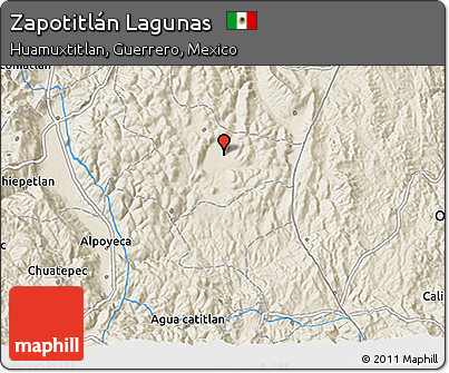 Shaded Relief 3D Map of Zapotitlán Lagunas