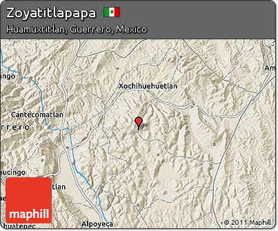 Shaded Relief 3D Map of Zoyatitlapapa