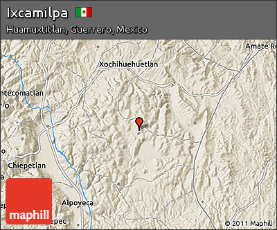 Shaded Relief 3D Map of Ixcamilpa