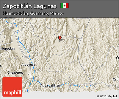 Shaded Relief 3D Map of Zapotitlán Lagunas