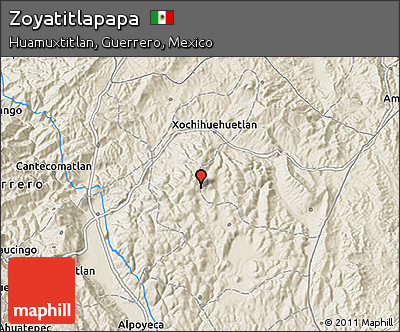 Shaded Relief 3D Map of Zoyatitlapapa