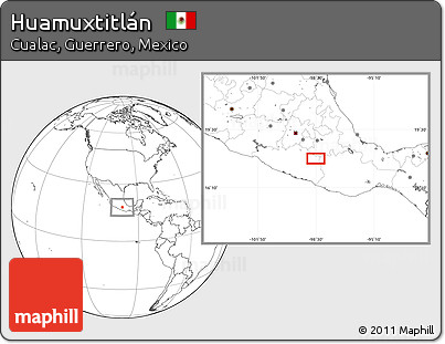 Blank Location Map of Huamuxtitlán