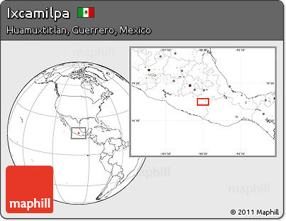 Blank Location Map of Ixcamilpa