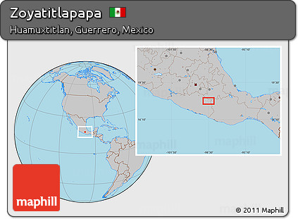 Gray Location Map of Zoyatitlapapa
