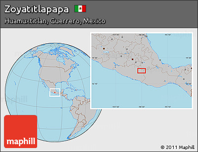 Gray Location Map of Zoyatitlapapa