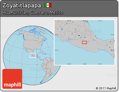 Gray Location Map of Zoyatitlapapa