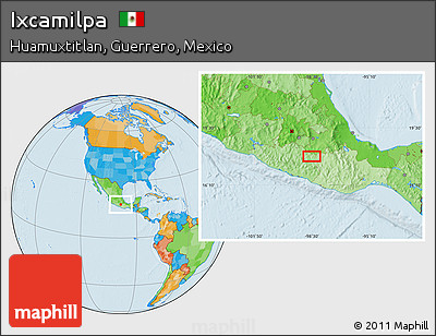 Political Location Map of Ixcamilpa